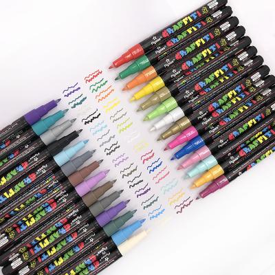 China Modern Color Marker Is Not Easy To Fade 0.7mm Acrylic DIY Marker Multicolor Album Doodle Pen for sale