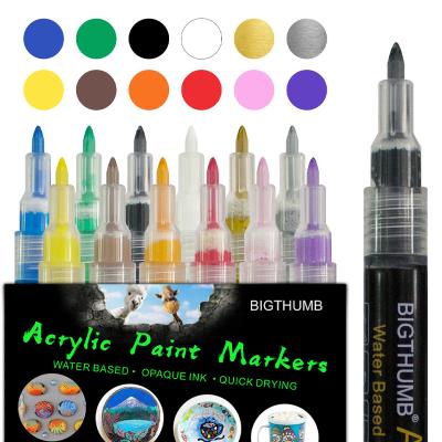 China Modern Multicolor Acrylic Water Based Paint Set Color Marker Pen Wooden Marker Pen for sale