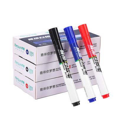 China Modern Whiteboard Pen Easy Erase To Write Black Red Blue Advertising Marker For Kids Color Blackboard Pen Practice Wholesale Box for sale