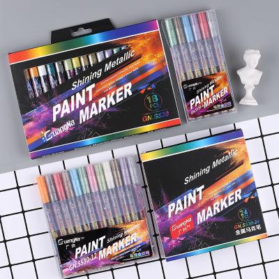 China Black Modern Water Based Map Color Doodle Marker DIY Marker High Gloss Metal Paint Pen for sale