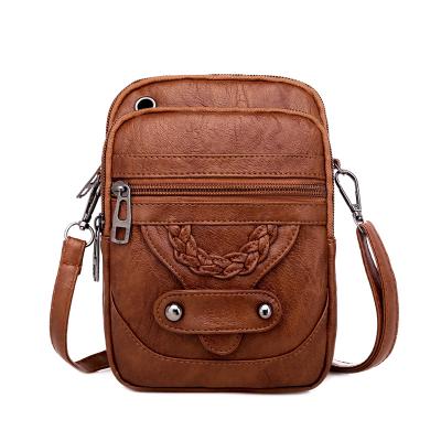 China European and American m foreign style soft leather cross-slope bag new texture shoulder bag single adult female mobile phone bag for sale