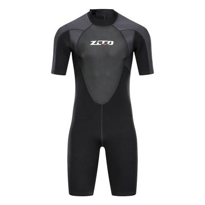 China Waterproof One-Piece Short Sleeve One-Piece Deep Diving Short Sleeve Warm Thickening Suit MID Size Men's Wetsuit 3mm Sunscreen Surf Suit Swimwear for sale