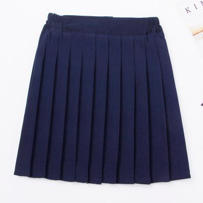 China JK Uniform Normal Genuine Anti-Static Grid Skirt Set Full Summer Skirt Solid Color Children's Schoolgirl Elastic Waist Pleated Skirt for sale