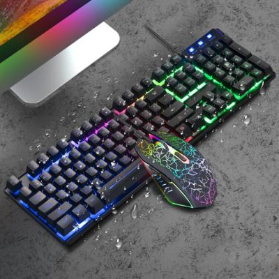 China Wholesales Waterproof USB Wired 104 Keys Rainbow Led Backlit Computer Gaming Keyboard and Mouse Combos Gamer Gaming For Laptops for sale