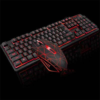 China Best Wholesales Best Wholesales Waterproof Ergonomic USB RGB LED Backlight Gaming 104 Keys Wired Gaming Keyboard And Mouse Combo Set For Gamer Computer for sale