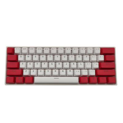 China Anti-ghosting Wholesales USB RK61 61 Keys Professional Keyboard Teclado Cable Mechanical Gamer Small Red And White Keyboard Gaming Desktop for sale