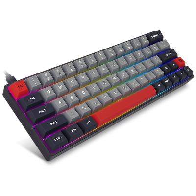 China Anti-ghosting wholesales OEM RK64 GK64 64 keys optical switch 60% mechanical wireless gaming keyboard 2.4g BT teclado gamer with hotswap for sale