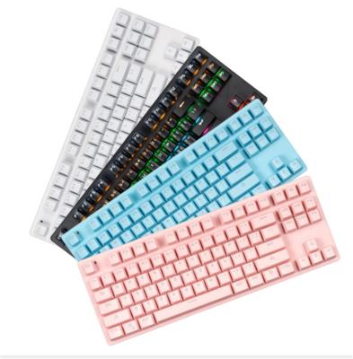 China Anti-ghosting wholesales cable 87keys mechanical keyboard USB interface backlight USB interface teclado punk colorful gamer wired gamer RGB for sale