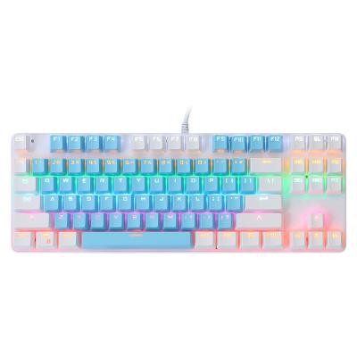 China Wholesales Anti-Ghosting Custom Wired RK87 87 Keys RGB Backlit Mechanical Computer Gaming Keyboard For Windows Mac Games for sale