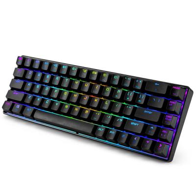 China Wholesale Best Quality Anti-ghosting Wired Mechanical Keyboard RK68 68 Keys RGB Backlight Portable Gaming Keyboard For Gamer for sale