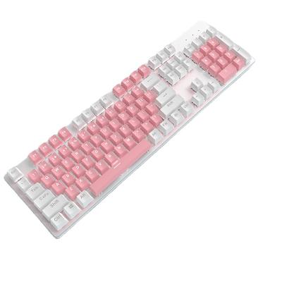 China Anti-ghosting wholesales 104 keys gaming keyboard wired mechanical keyboard PC gaming gamer desktop home suitable for cute girls for sale