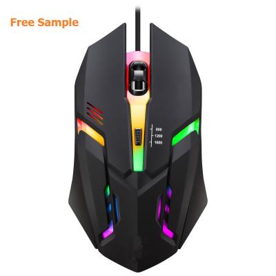 China Wired Mouse Wholesale Custom USB Optical PC Lighting Barato Computer OEM ODM RGB Gamer Gaming Mouse Wired Mouse Free Sample for sale