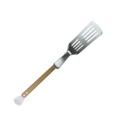 China Easily Cleaned Stainless Steel Barbecue Tools 2 In 1 Barbecue Spatula And Tongs for sale