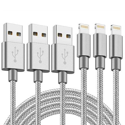 China Thicker Wire + High Quality Copper+Durable+Flexible+Tangle Free Shipping Wholesale For USB Cell Phone Charger 10ft iPhone Charger Cable 3.0 Cables for sale