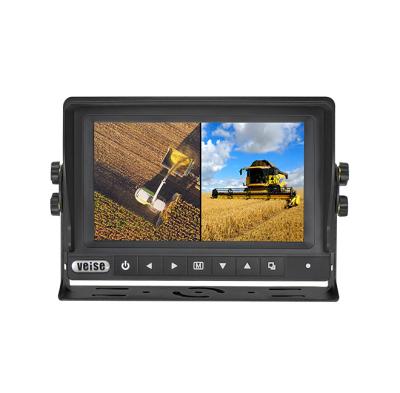 China Waterproof 7 Inch IP68 Waterproof Car AHD Dual Screen HD Monitor Supports 4 Video Inputs With Sun Visor For Vehicle for sale