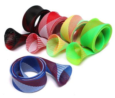 China PET Ethylene Terephthalate Expandable Braided Sleeving, Flame Retardant, Cable Management for sale