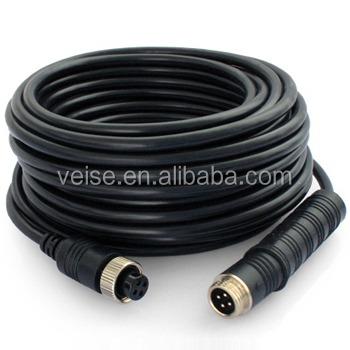 China Industrial Equipment Vehicle Backup Network Extend Aviation Cable 4 Pin With Audio And Video Power Cable for sale