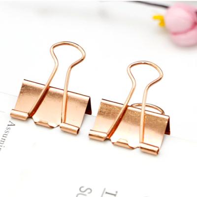 China Guangdong factory manufacturer customized metal printing 32mm metal gold binder clips for sale