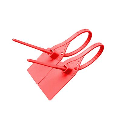 China Tear tight plastic pull seal one time easy to use tear off plastic tie with flag for sale