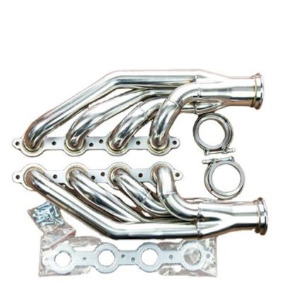 China Cabeça de escape de aço inoxidável de corrida polida Manifold para 97-14 Chevy Small Block V8 LS1 LS2 LS3 LS6 LSX Tubo de escape de automóvel à venda