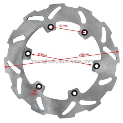 China Rotor de travagem de titânio de espessura de 3,5 mm de aço inoxidável de 220 mm OD para Suzuki RM 125 250 RMX S 250 DRZ E 400 Peças de motocicleta à venda