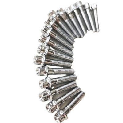 China Universal Year M7*32mm 12 Point Chrome Wheel Hardware Bolts for Universal Cars Steel and Chrome Plated for sale