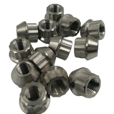 China DIN Standard Plain Finish Titanium Flange Nuts for 1/2-20 Threaded Wheel Fastening Component for sale