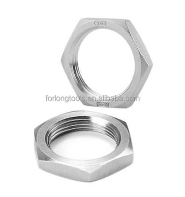 China GB Standard Size 1/2-20 Hex Jam Nut Stainless Steel Thin Nut for Imperial Inch Measurement System for sale