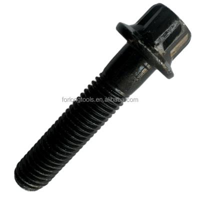 China DIN padrão acabamento de prata M7x 32MM LENGTH aço 12 PT parafusos de cabeça de flange em preto para aplicações da indústria automotiva à venda