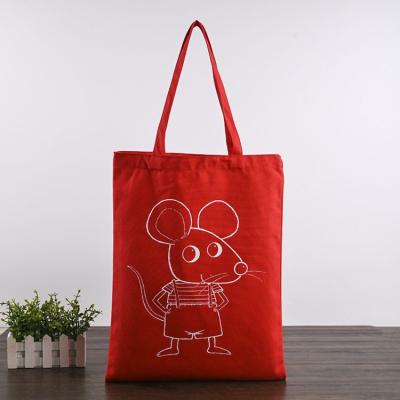 China Eco-Friendly Wholesale Custom Buying Red Cotton Logo Natural Organic Recycle Durable Tote Bag for sale