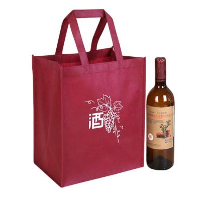 China Factory direct promotion eco-friendly durable gift wine nonwoven shopping bag for sale