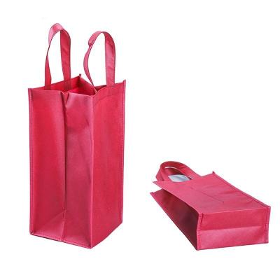 China Wholesale Promotional Customized Durable Gift Wine Canvas Non Woven Shopping Bag Eco - Friendly for sale