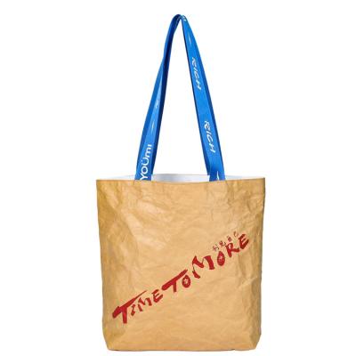 China Customized eco-friendly logo printing promotion handbag made from waterproof paper tyvek eco material tote bag for sale