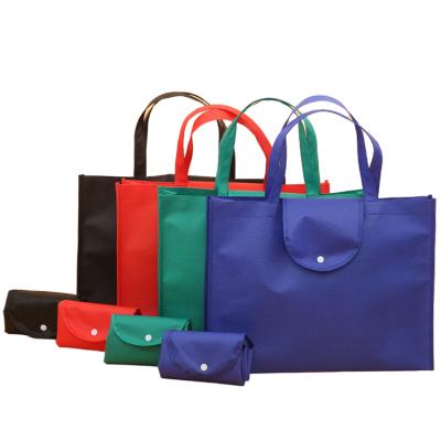 China Economical Promotional Reusable Custom Grocery Foldable Nonwoven Shopping Bags Eco - Friendly With Bottom for sale