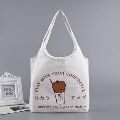 China Custom Eco-Friedly Cotton Cute Canvas Tote Bag Logo Natural Organic Eco-Friendly Reusable for sale