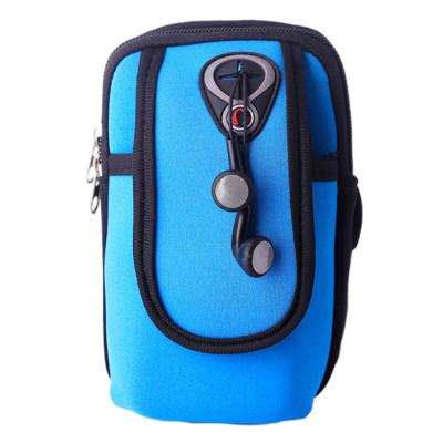 China Breathable Universal Multifunctional Outdoor Exercise Fitness Neoprene Running Cell Phone Bags With Earphone Hole for sale