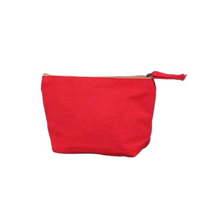 China Eco-Friendly Eco-friendly Fashion Cotton Fabric Cosmetic Toiletry Bag Custom Color Zipper Women Make Up Pouch for sale