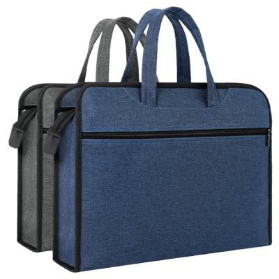 China Large Capacity Waterproof Office Folder Bag Business Briefcase Double Layers Zipper Portable Conference Bag for sale