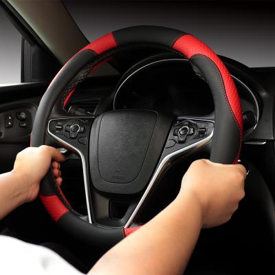 China Luxury Microfiber Leather Car Steering Wheel Cover, Wearable Anti-skid Accessories for Auto Van Truck SUV, Universal 14.5-15.25 inch for sale