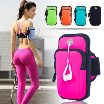 China Soft/High Quality/Eco-friendly/Durable Logo Sports Running Outdoor Bag Custom Waterproof Mobile Phone Arm Bag for sale