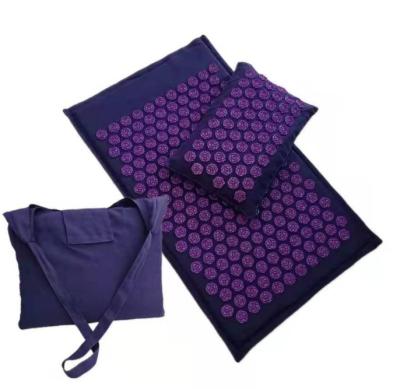 China Soft/High Quality/Massage Funtion/Eco-friendly/Durable Coconut Acupressure Mat And Pillow Set For Back Muscle Tension Neck Pain Relaxation for sale