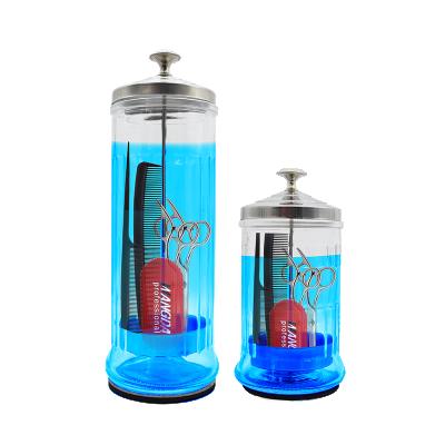 China Barber Disinfectant Salon 2021 New Promoted Professional Hairdresser Sterilization Jar Disinfect Tools Glass Bottle for sale