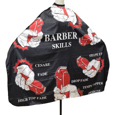 China Hot Selling Salon Gown Man Barber Shop Hair Cutting Cape Design Polyester Pongee Barber Cape New for sale