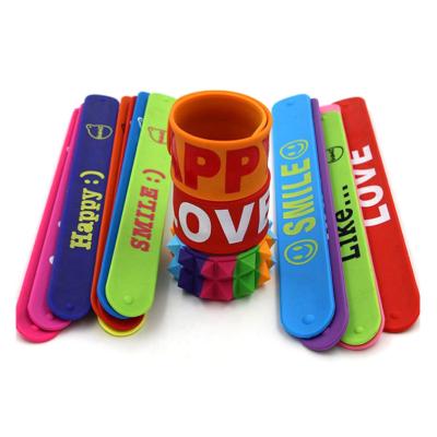 China Silicone Rainbow Wrist Bands DIY Birthday Gifts for Adults and Kids Families Open Soft and Safe for Gifts Slap Wristband for sale