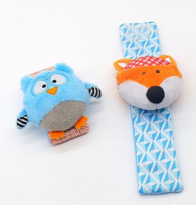 China Customized Design Soft Infants Wrist Ratchet Toys 4 Pcs Newborn Wrist Rattle And Foot Finder Set Baby Rattle Soft Animal Toy for sale