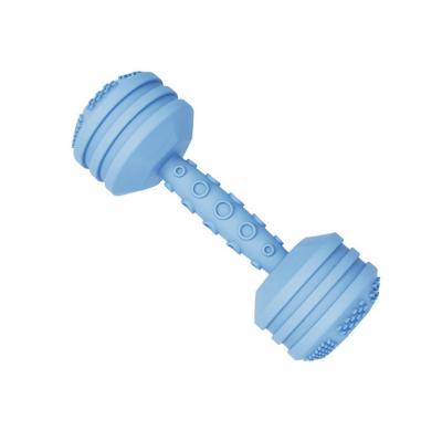 China Great Soft Gift for Newborn Baby Silicone Rattle Teether Dumbbell Toy Baby Rattles and Toddler Girls or Boys for sale