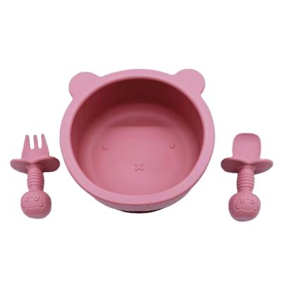 China Mild for Microwave and Safe Baby Led Weaning First Dishwasher Feeding Baby Feeding BPA Free Silicone Baby Bowl Spoon Fork Feeding Tableware for Kids for sale