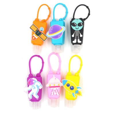 China Portable Empty Household Products Kids Travel Bottles Leak Proof Cute Refillable 1 Ounce Silicon Hand Sanitizer Holder Bottle Holder for sale