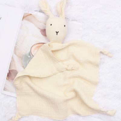 China Unisex Anti-Static Breathable Soft Baby Gifts for Boys and Girls Cotton Organic Muslin Safety Blanket Lovely for sale