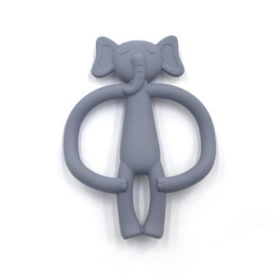 China Wholesale BPA Silicone Christmas Gifts 0-12months Elephant Teether Baby Soft Reuseable And Highly Effective Free Teethers for sale